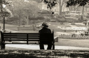 Woman on bench